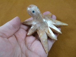 (Y-OCT-400) baby gray OCTOPUS carving SOAPSTONE stone PERU FIGURINE love... - $22.43