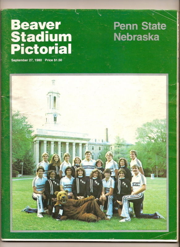 1980 NCAA Football Program Nebraska @ Penn State Sept 27th - $19.95