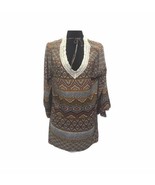 CATO Large Women&#39;s Shirt Top Muli Color 3/4 Sleeves With Lace Neckline L... - $20.35 CAD