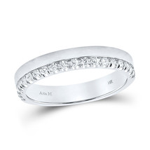 14kt White Gold Womens Machine-Set Round Diamond Wedding Band 1/4 Cttw - £659.70 GBP