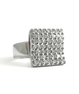 Authenticity Guarantee 
Square Wave Pave Diamond Cluster Cocktail Ring 1... - £2,198.62 GBP