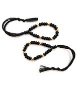 22k Real Gold &amp; Black Beads bracelet new born baby toddler Evil eye prot... - $225.93