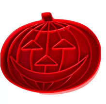 Tupperware Cookie Cutter VINTAGE Pumpkin Jack o lantern Red Plastic 3&quot; - $9.88