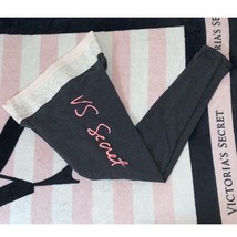 Victoria&#39;s Secret Dark Gray Pink Logo Everywhere Leggings - Small * Short - $29.99