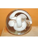 Art Glass Paperweight 2.25&quot;+ clear with white twisting ribbon swirls bub... - €10,89 EUR