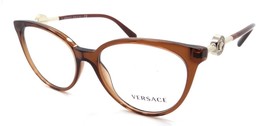 Versace Eyeglasses Frames VE 3298B 5324 55-17-140 Transparent Brown Italy - £85.65 GBP