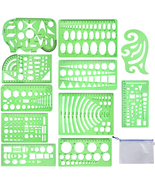 11 Pieces Geometric Drawings Templates Stencils Plastic Measuring Templa... - $310.16 MXN