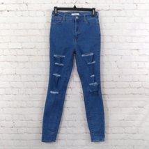 Pacsun Jeans Womens 25 Blue Distressed Skinny Super High Rise Jeggings - £15.65 GBP