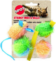 [Pack of 4] Spot Stringy Mice and Balls Catnip Cat Toys 12 count (3 x 4 ct) - £45.03 GBP