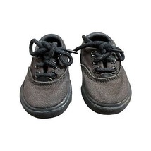 Polo Ralph Lauren tennis shoes infant size 0 baby lace up black canvas  - £15.77 GBP
