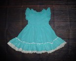 NEW Boutique Baby Girls Turquoise Sleeveless Ruffle Dress 12-18 Months - £10.40 GBP