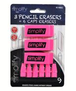 Simplify 3 Pink Pencil Erasers and 6 Cap Erasers - $35.48 MXN