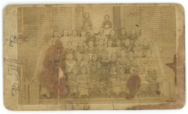 CIRCA 1870&#39;S CDV Featuring Group Portrait of All Girls School On Steps - £11.14 GBP