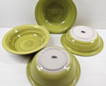 (4) Citrus Grove Green Coupe Soup Bowls Set Swirl Round Serving Table Di... - $59.07