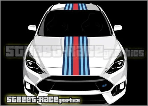 For  Martini OTT002 racing stripes vinyl graphics stickers Fiesta Ka Focus - £98.33 GBP