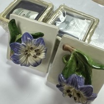 Fitz And Floyd Home Fragrance Purple Lily Flower Candle Picket Fence NEW... - $25.42