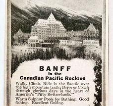 1917 Banff Springs Hotel Canadian Pacific Rail Advertisement WW1 Railroa... - $28.01 CAD