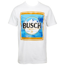 Busch Beer Jumbo Print Vintage Label T-Shirt White - £26.30 GBP