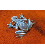 Vintage Taxco Mexico Sterling Silver Tree Frog Brooch Signed - £34.07 GBP