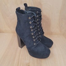 Forever 21 Womens Ankle Boots Size 6 Black Faux Suede Ultra High Heels - £25.17 GBP