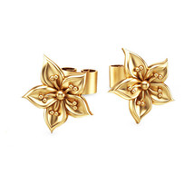 Wish Simple Five-Petal Flower Women Stud Earrings Creative Bauhinia Flower Earri - £8.00 GBP