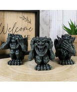 Funny and Amusing See No Evil, Speak No Evil, Hear No Evil Goblin Gargoy... - €28,60 EUR