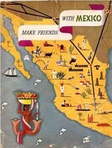 Make Friends with Mexico  American Airlines 1943 Travel Book &amp; Route Map - £58.77 GBP