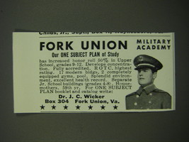 1956 Fork Union Military Academy Ad - Our One Subject Plan of Study - £14.78 GBP