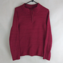 Croft &amp; Barrow Women&#39;s Red 1/4 Zip Sweater Size Medium - $11.63