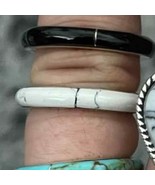 Sterling Silver White Howlite Inlaid Band Ring - 9 - $50.09 CAD