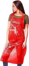 Disposable Plastic Aprons for Adults 28x46 Inch, Pack of 100 Red Aprons - £16.79 GBP