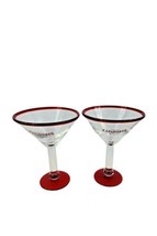 Cazadores Tequila 100% De Agave Margarita Glass Clear Red Rim Set of 2 H... - $24.70