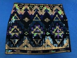Express Women&#39;s Aztec Sequin Mini Skirt Multicolor size XS/TP - £15.81 GBP