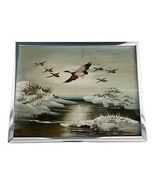 Vintage Signed Duck Landscape Oil Painting – 8x10 Framed Waterfowl Art b... - $25.20