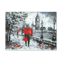 Streetview Landscape Big Ben Black White and Red Oil Painting Canvas Wall Art f - £68.54 GBP+