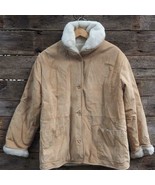 Brandon Thomas Leather Suede Shearling Jacket Sz M Coat Sherpa - £66.78 GBP