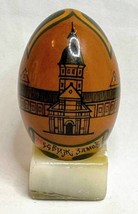 Vintage Wooden Collectible Painted Egg Castle LT 92 European Russian Rare signed - £25.67 GBP