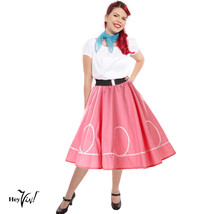 Pink and White Ric Rac Circle Skirt 50s Style Party Sock Hop Swing S/M -... - £23.95 GBP
