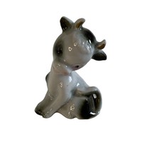 Vintage Baby Cow Bull Black and White Bone China Figure - £9.87 GBP