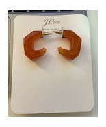  J. Crew Made-in-Italy dimensional hoop earrings burnished sand new with... - $278.37 MXN