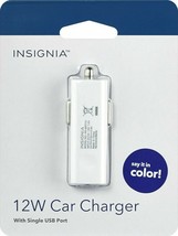NEW Insignia 12W USB Car Charger White/DARK BLUE Phone Universal 5v/2a iphone - £3.70 GBP
