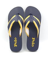 Polo Ralph Lauren Men Flip Flops Sandals Vintage Bolt Size US 9D Navy Gold - £35.69 GBP