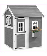 Wooden Kids Outdoor Playhouse with Floor &amp; Windows | Garden Wendy House ... - €337,18 EUR