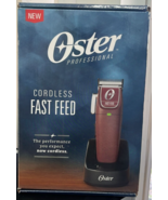Oster Professional Cordless Fast Feed Hair Clipper Barber Salon - Burgun... - $98.99