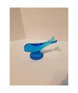 Art Glass Whale Blue Figurine Paperweight 4 3/4&quot; Long 2 1/2&quot; Tall - £13.34 GBP