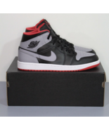 Men&#39;s NIKE AIR JORDAN 1 MID Sneakers DQ8426 006  Black/Cement Grey-Fire Red - $98.99