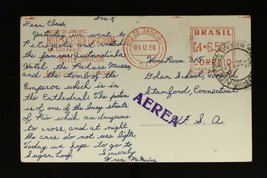 Vintage Postcard Postal History Brazil Rio de Janeiro RPPC to USA Getulio Vargas - £16.69 GBP