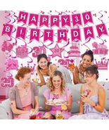 Happy Birthday Banner - Birthday Decorations for Women Girls Pink Hot Pi... - $184.33 MXN