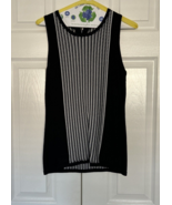 WHITE HOUSE BLACK MARKET Black and White Striped Sleeveless Sweater Top,... - $11.99