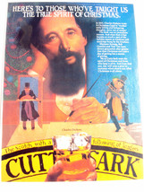 1982 Color Ad Cutty Sark Charles Dickens Christmas Carol - $7.99